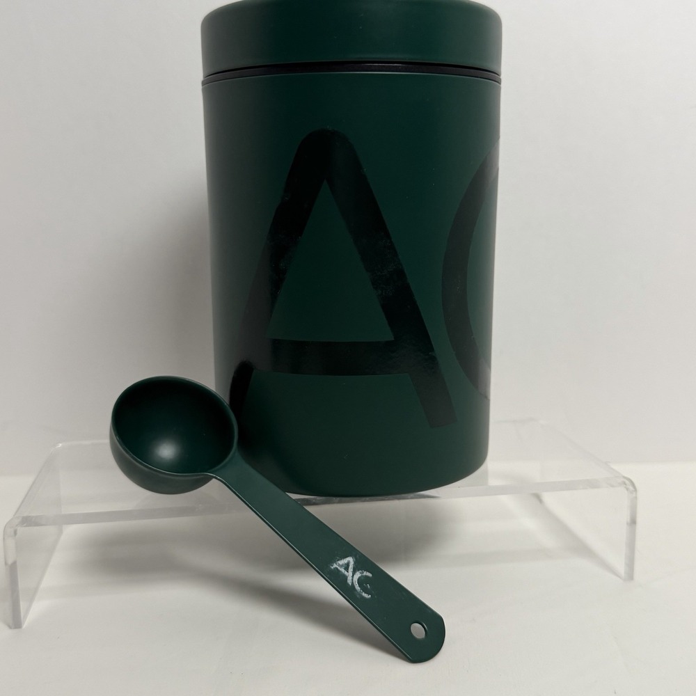 AG1 Athletic Greens Metal Canister W/Spoon Pre Workout Mix Container‎  Green